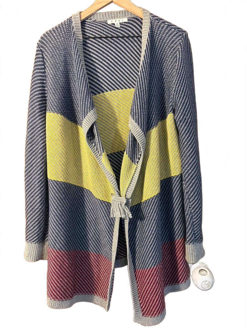 Cabi striped open-front cotton cardigan - Woman’s Medium